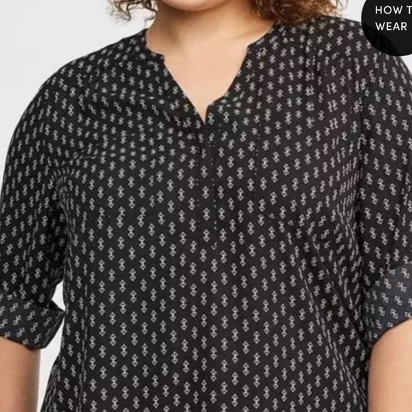 Torrid Harper 3/4 Sleeve Pullover Blouse - Picture 5 of 5
